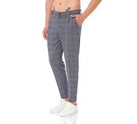 Redbridge Herren Jogginghose im Chino Hosen Style Jogger Hose Freizeithose kariert M Grau