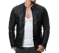 Redbridge Herren Kunst- Lederjacke Bikerjacke Biker Steppjacke L Schwarz