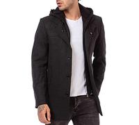Redbridge Herren Mantel Trenchcoat Kapuzenjacke Elegant lange Jacke Hooded Anthrazit XXL