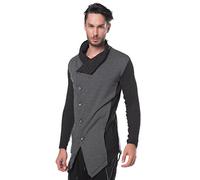 Redbridge Herren Oversized Button Sweatshirt Pullover Long Anthrazit 2XL
