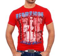 Redbridge Herren Party Clubwear Print T-Shirt RB-1464 Rot M