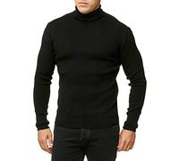 Redbridge Herren Rollkragen Pullover Sweatshirt Strickpullover Schwarz M