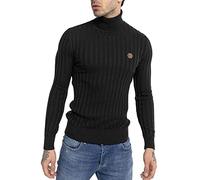 Redbridge Herren Rollkragen Pullover Sweatshirt Strickpullover Schwarz XXL