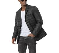 Redbridge Herren Steppjacke Eleganter Blazer-Stil mit Daunenoptik Leichte Übergangsjacke Schwarz S