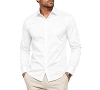 Redbridge Klassisches Herren Langarmhemd Elegant Baumwolle für Business und Freizeit Weiß 3XL
