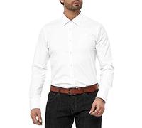 Redbridge Klassisches Herren Langarmhemd Elegant Baumwolle für Business und Freizeit Weiß XL