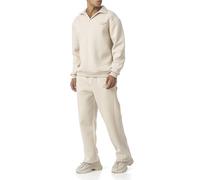 Redbridge Lässiges Sweat-Set mit Polokragen - Bequemer Zweiteiler im Oversized-Look Beige M