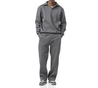 Redbridge Lässiges Sweat-Set mit Polokragen - Bequemer Zweiteiler im Oversized-Look Grau S