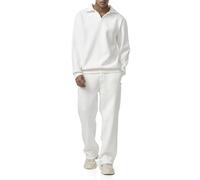 Redbridge Lässiges Sweat-Set mit Polokragen - Bequemer Zweiteiler im Oversized-Look Weiß L