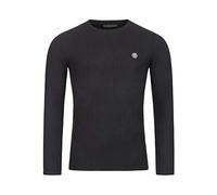 Redbridge Longsleeve für Herren Gerippter Pullover Slim Fit Schwarz XXL