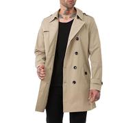 Redbridge Mantel Trenchcoat doppelreihig Jacke Übergangsjacke gefüttert Beige L