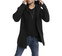 Redbridge Moderner Unisex Strickmantel mit Kapuze Lässiger offener Cardigan für Alltag und Freizeit