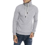 Redbridge Pullover für Herren Sweater Hoher Krangen Schalkragen Pullover Grau L