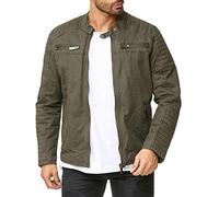 Redbridge Robuste Bikerjacke mit Reißverschluss und Stehkragen - Lässige Übergangsjacke Dunkelkhaki XXL