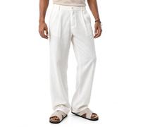 Redbridge Sommerhose Herren mit Bundfalten - Leichte Leinenhose | Regular Fit, Kordelzug & Elastikbund - luftig leichter Stoff für Urlaub und Freizeit