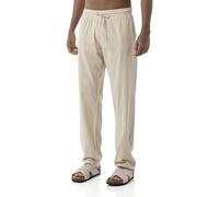 Redbridge Sommerhose - Leichte Freizeithose mit Gummibund und Tunnelzug - Atmungsaktive Strandhose aus Baumwolle für Urlaub & Alltag Beige L