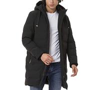 Redbridge Steppmantel Langer Pufferparka mit Kapuze und Reißverschluss Leicht wattierte Winterjacke mit Zip Taschen Regular Fit Schwarz XL