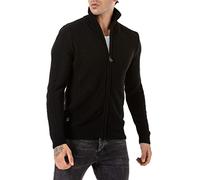Redbridge Strickjacke Herren Cardigan Reißverschluss Schwarz XL
