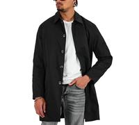 Redbridge Übergangsmantel Kurzmantel mit Knopfleiste und Kragen Eleganter Mantel für Frühjahr und Herbst für Business und Smart Casual Schwarz XL