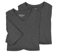 Redfield 2er-Pack XXL T-Shirts anthrazit Melange V-Neck, Größe:5XL