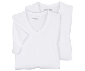 Redfield 2er- Pack XXL V-Ausschnitt Weiß 6XL/34/