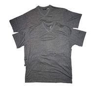 Redfield Basic T-Shirt mit V-Ausschnitt im Doppelpack Anthra. Melange, Größe:7XL