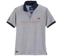 Redfield Bedrucktes Poloshirt in Herren Übergrößen, grau, Größe:7XL