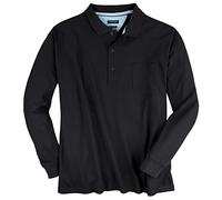 Redfield Langarm-Poloshirt schwarz Übergröße Harry