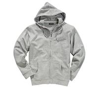 Redfield Sweatjacke mit Kapuze in Herrenübergröße in grau Melange, Größe:5XL