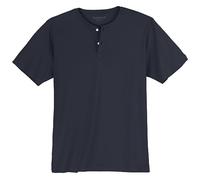 Redfield T-Shirt Navy mit Knopfleiste Übergröße