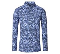 Redmond Businesshemd Druck Body Cut Blau XXL