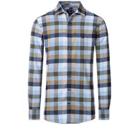 Redmond Casual Comfort Fit Flanellhemd blau/grün, Kariert