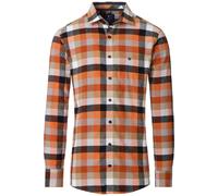Redmond Casual Comfort Fit Flanellhemd orange, Kariert