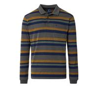 Redmond Casual Regular Fit Longsleeve Poloshirt anthrazit, Gemustert