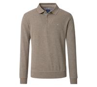 Redmond Casual Regular Fit Longsleeve Poloshirt beige, Einfarbig