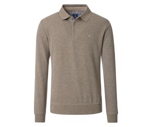 Redmond Casual Regular Fit Longsleeve Poloshirt beige, Einfarbig