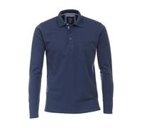 Redmond Casual Regular Fit Longsleeve Poloshirt blau, Einfarbig