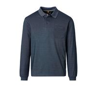 Redmond Casual Regular Fit Longsleeve Poloshirt blau, Einfarbig