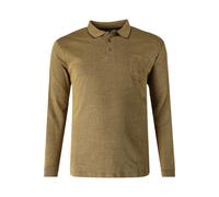 Redmond Casual Regular Fit Longsleeve Poloshirt Gelb Messing, Einfarbig