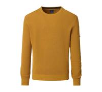 Redmond Casual Regular Fit Pullover Gelb Messing, Einfarbig
