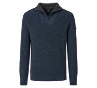 Redmond Casual Regular Fit Troyer blau, Einfarbig