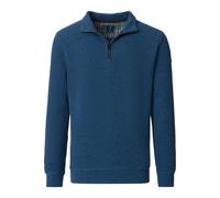 Redmond Casual Regular Fit Troyer blau, Einfarbig