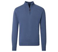 Redmond Casual Regular Fit Troyer blau, Einfarbig