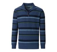 Redmond Casual Regular Fit Troyer blau, Gemustert