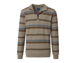 Redmond Casual Regular Fit Troyer braun, Gemustert