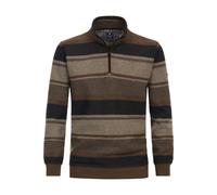 Redmond Casual Regular Fit Troyer braun, Gestreift