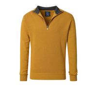 Redmond Casual Regular Fit Troyer Gelb Messing, Einfarbig