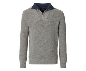 Redmond Casual Regular Fit Troyer grau, Einfarbig