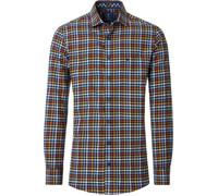 Redmond Comfort Fit Flanellhemd blau/gelb, Kariert