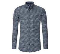 Redmond Freizeithemd Druck Comfort Fit Blau L